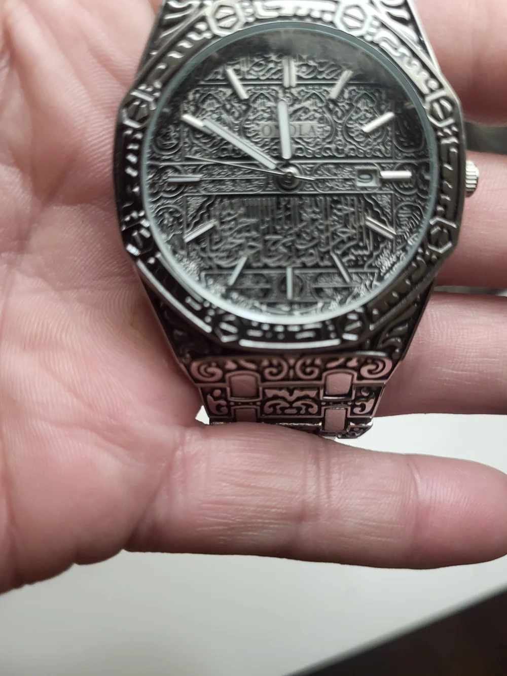 Onola Islamic Calligraphy Silver-Tone Men's  Watch